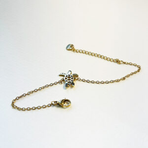 Bracelet tortue en acier inoxydable doré, fin & symbolique