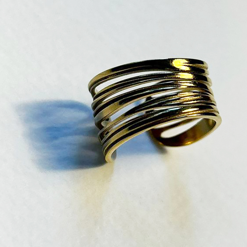 Bague en acier inoxydable, design moderne & chic