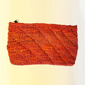 Pochette en raphia rouge